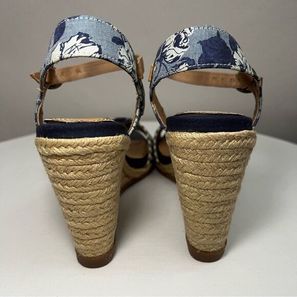 SPERRY Saylor Wedge Sandals Women’s Sz 10‎ Blue Leather Espadrille Jute Preppy - Picture 7 of 15